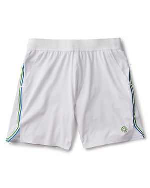 WHITE W/ BLUE STRIPES